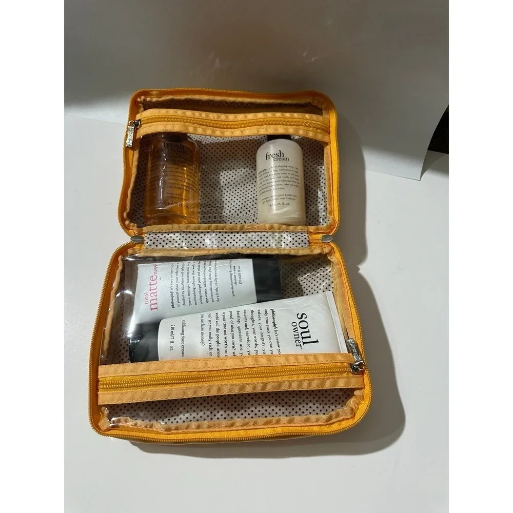 philosophy fresh 5pc Set cream body spritz shampoo total mateness soul owner bag